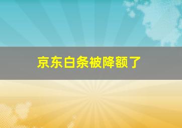 京东白条被降额了