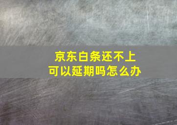 京东白条还不上可以延期吗怎么办