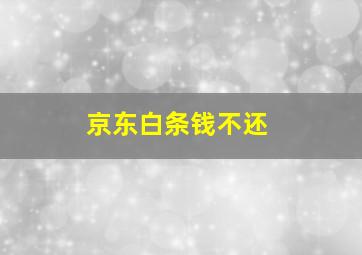 京东白条钱不还