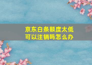 京东白条额度太低可以注销吗怎么办