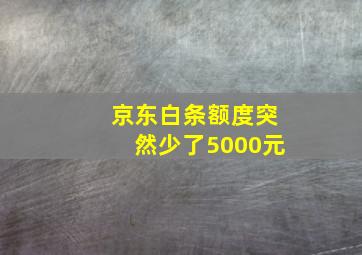 京东白条额度突然少了5000元