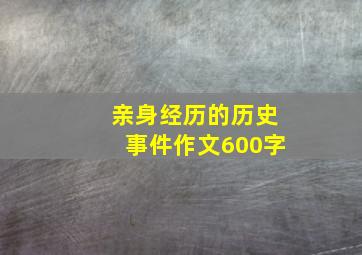 亲身经历的历史事件作文600字