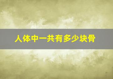 人体中一共有多少块骨