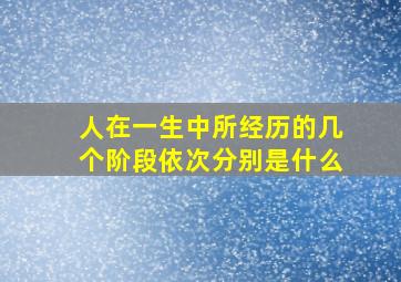 人在一生中所经历的几个阶段依次分别是什么