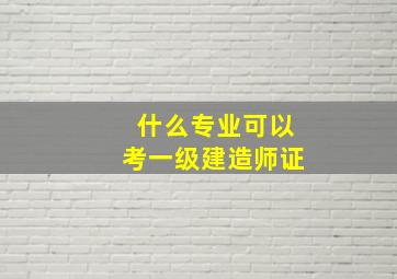 什么专业可以考一级建造师证