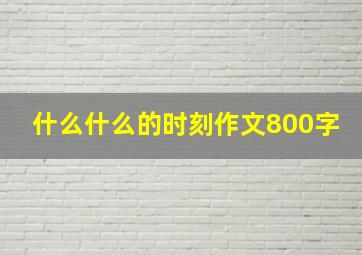 什么什么的时刻作文800字