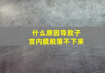 什么原因导致子宫内膜脱落不下来