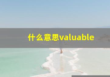 什么意思valuable