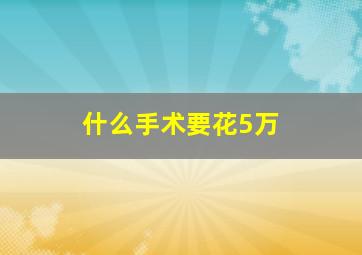 什么手术要花5万