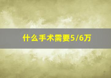 什么手术需要5/6万