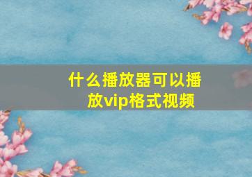 什么播放器可以播放vip格式视频