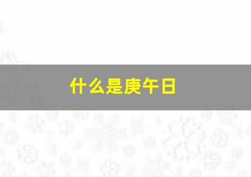 什么是庚午日