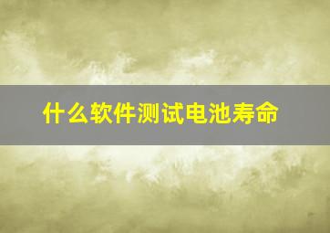 什么软件测试电池寿命