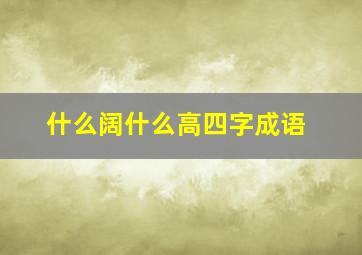 什么阔什么高四字成语