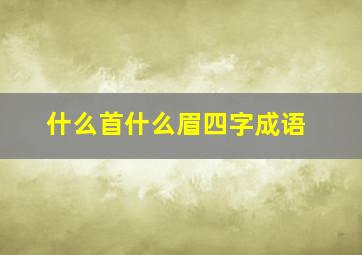 什么首什么眉四字成语