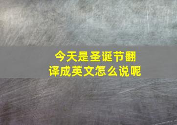 今天是圣诞节翻译成英文怎么说呢