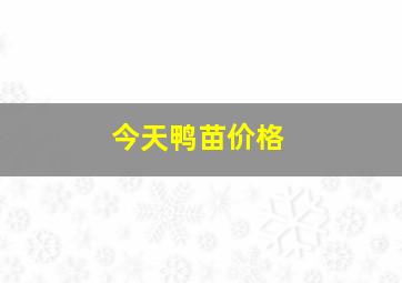 今天鸭苗价格