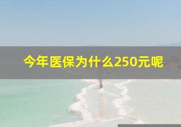 今年医保为什么250元呢