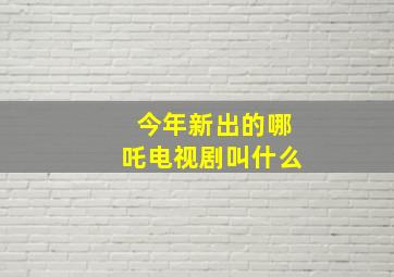 今年新出的哪吒电视剧叫什么