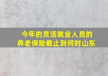 今年的灵活就业人员的养老保险截止到何时山东