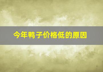 今年鸭子价格低的原因