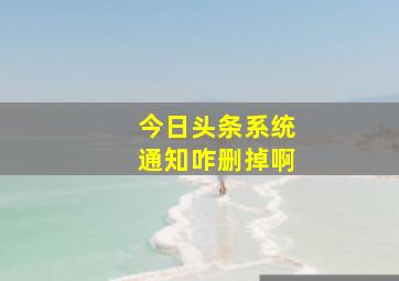 今日头条系统通知咋删掉啊