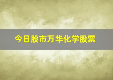 今日股市万华化学股票