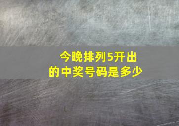 今晚排列5开出的中奖号码是多少