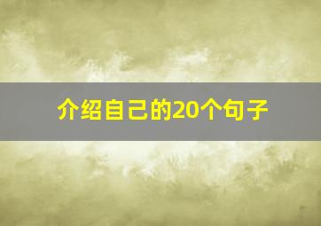 介绍自己的20个句子