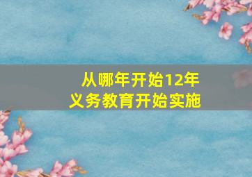 从哪年开始12年义务教育开始实施