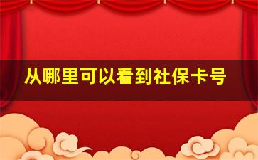 从哪里可以看到社保卡号