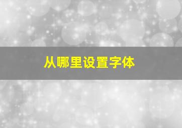 从哪里设置字体