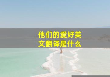 他们的爱好英文翻译是什么