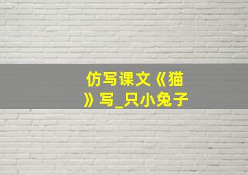 仿写课文《猫》写_只小兔子