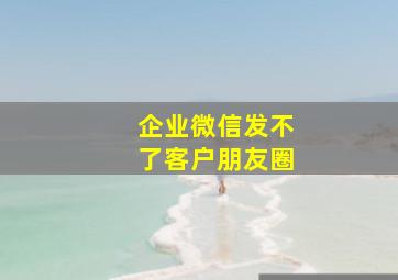 企业微信发不了客户朋友圈