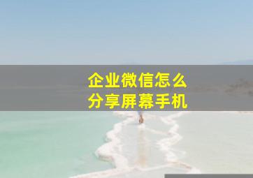 企业微信怎么分享屏幕手机