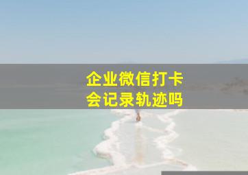 企业微信打卡会记录轨迹吗