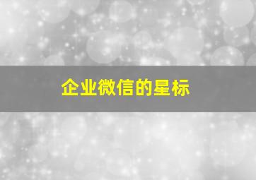 企业微信的星标