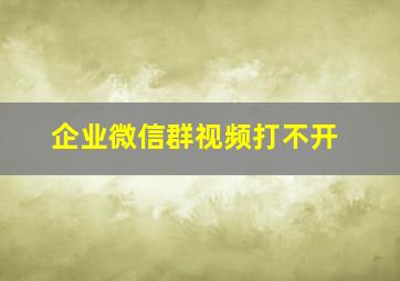 企业微信群视频打不开