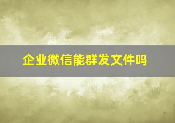 企业微信能群发文件吗