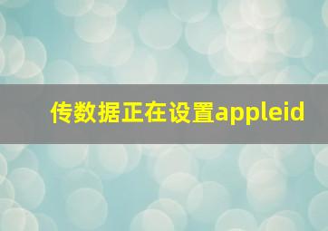 传数据正在设置appleid