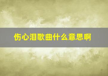 伤心泪歌曲什么意思啊