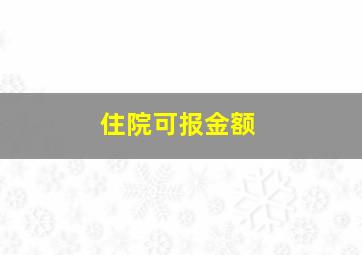 住院可报金额