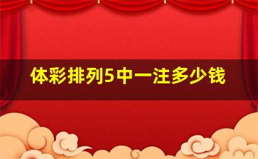 体彩排列5中一注多少钱