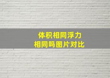 体积相同浮力相同吗图片对比