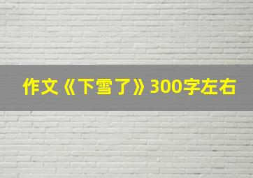 作文《下雪了》300字左右