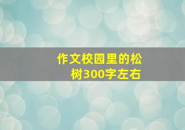 作文校园里的松树300字左右