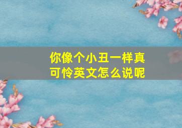 你像个小丑一样真可怜英文怎么说呢