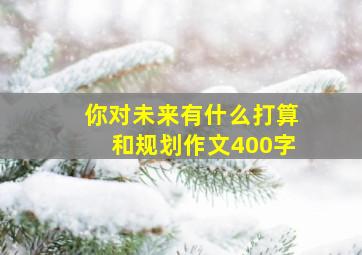 你对未来有什么打算和规划作文400字