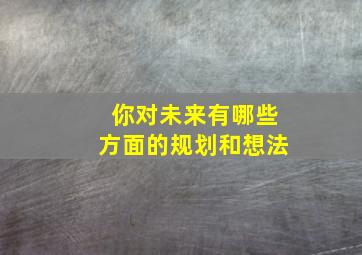 你对未来有哪些方面的规划和想法